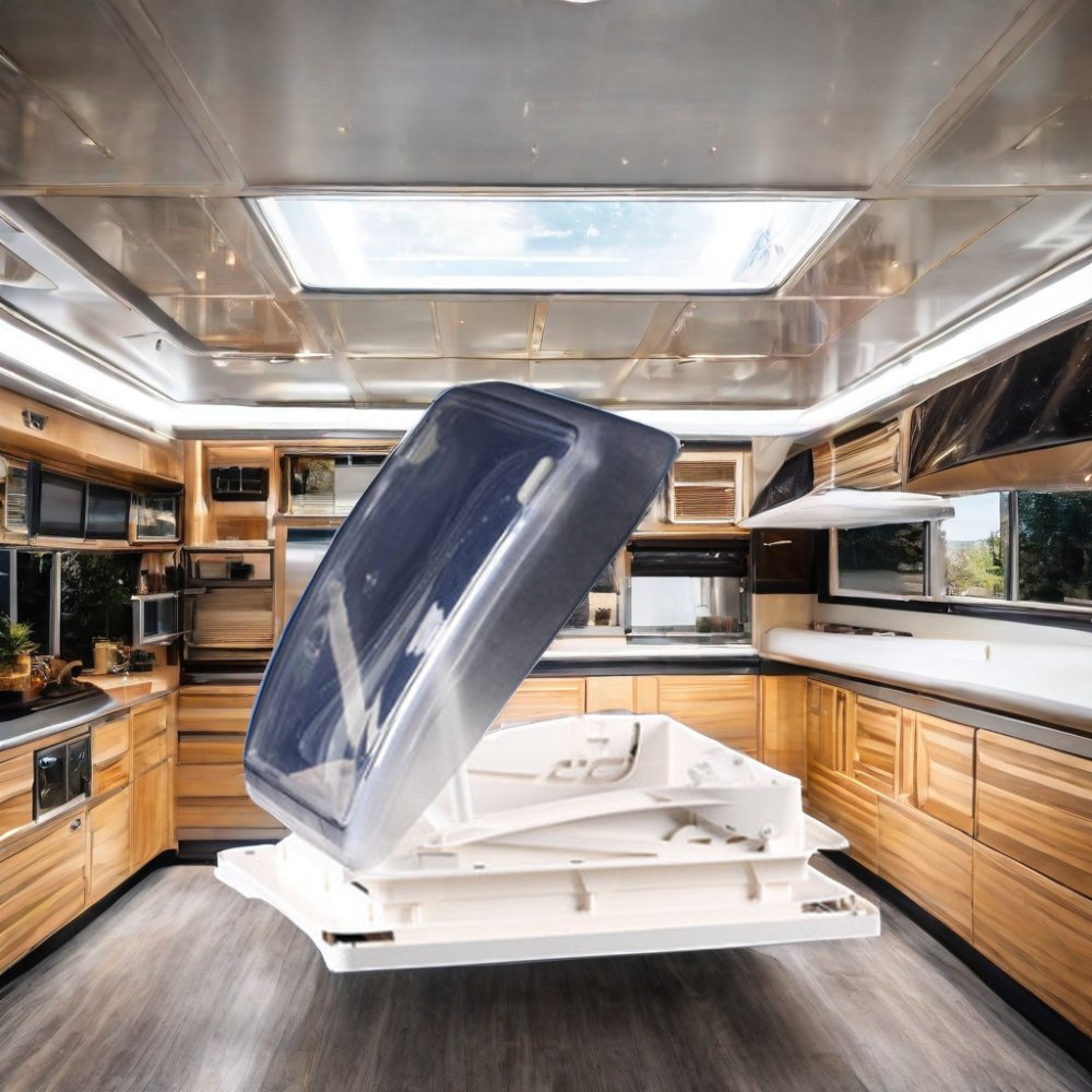 400x400 DIY RV and Recreational Vehicles Sunroof New Rear Window with Skylight for Ford Bus Caravan Roof for Van Motorhome